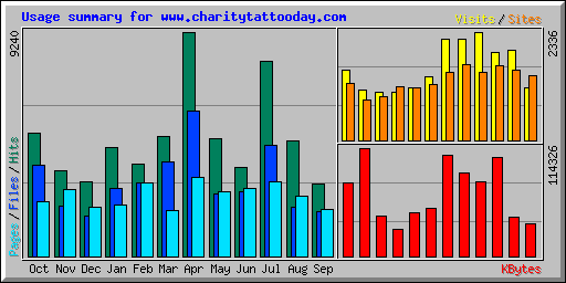 Usage summary for www.charitytattooday.com